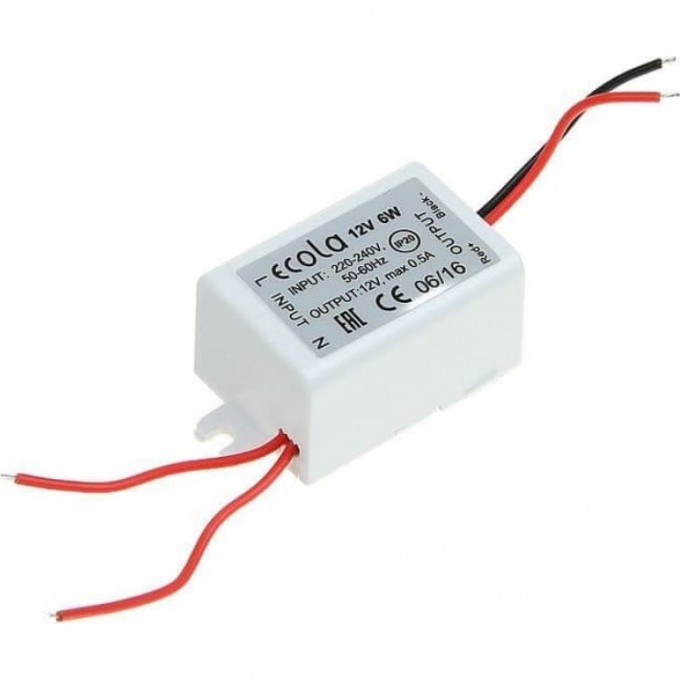 Блок питания ECOLA LED STRIP POWER SUPPLY для светодиодной ленты 6W 220V-12V IP20 B2M006ESB