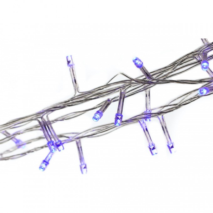 Гирлянда ECOLA LED 220V IP20 Нить 8м 120Led Синяя Blue, 8 режимов, прозр.провод с вилкой N2YB08ELC