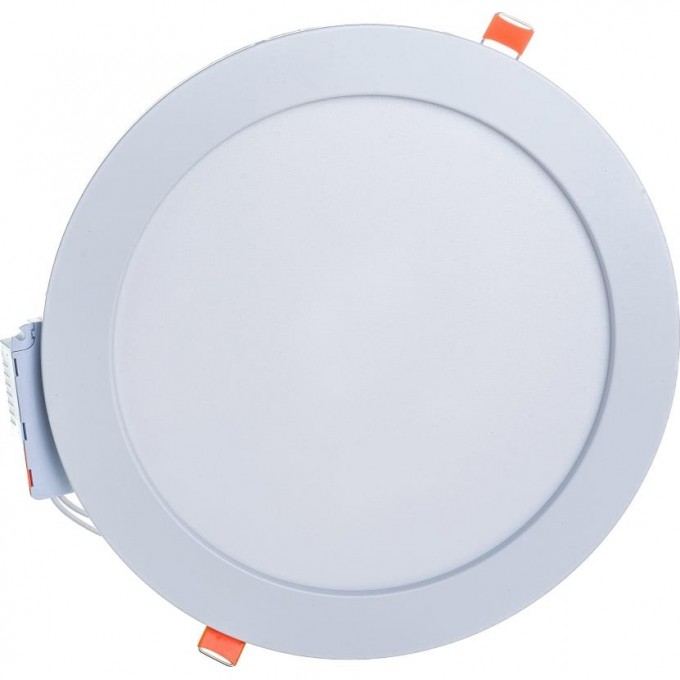 Круглый даунлайт встраиваемый ECOLA LED DOWNLIGHT 1041 с драйвером с подсветкой 16(12+4)W 220V 4200K / 2700K 195x20 DWRV16ELC