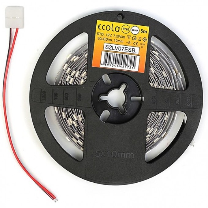 Однотонная светодиодная лента ECOLA LED STRIP PRO на катушке 5м P2DD07ESB