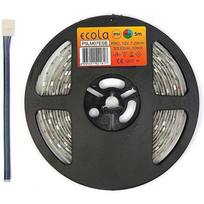 Однотонная светодиодная лента ECOLA LED STRIP PRO на катушке 5м P2LW07ESB