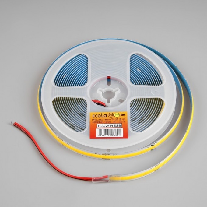 Светодиодная лента ECOLA LED STRIP PRO 14W/m 24V IP20 10mm COB 330Led/m 2700K 1400Lm/m на катушке 5м. P2CW14ESB