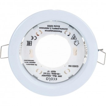 Встраиваемый светильник ECOLA GX53 H4 DOWNLIGH FW53H4ECB белый